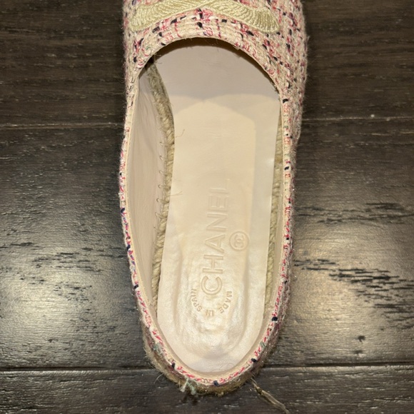 Authentic Chanel Pink Tweed Espadrilles size 9B/39 - Picture 5 of 7